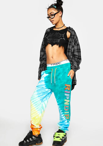 Teal Prisma Tie Dye Sweatpants