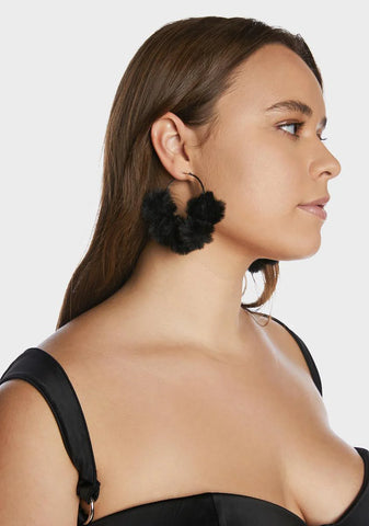 Purr Faux Fur Hoop Earrings