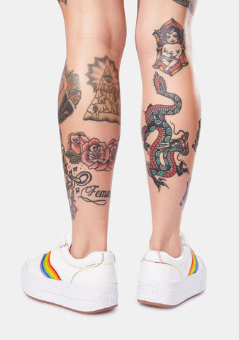 Snowball Fight Rainbow Stripe Platform Sneakers