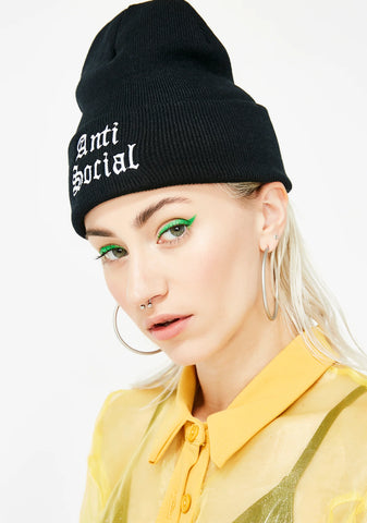 Anti-Socialite Ribbed Beanie
