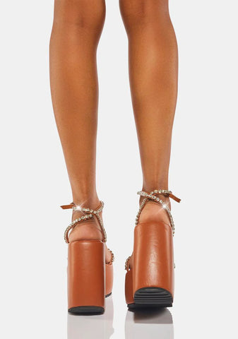 Brown Ramsey Platform Heels