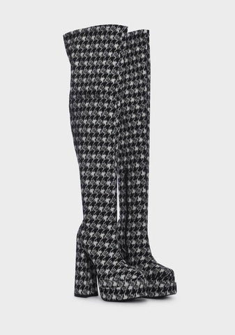 Back To Business Platform Thigh-High Boots