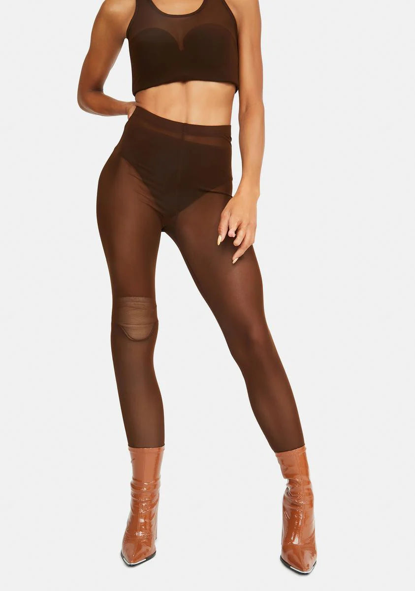 Chocolate Always The Baddest Sheer Leggings