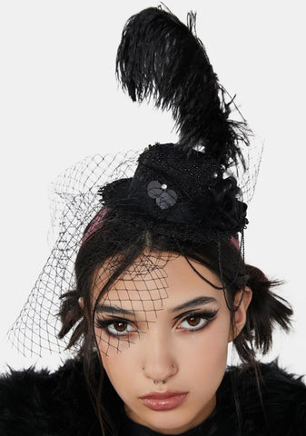 Cold Caress Gothic Feather Hair Accessory
