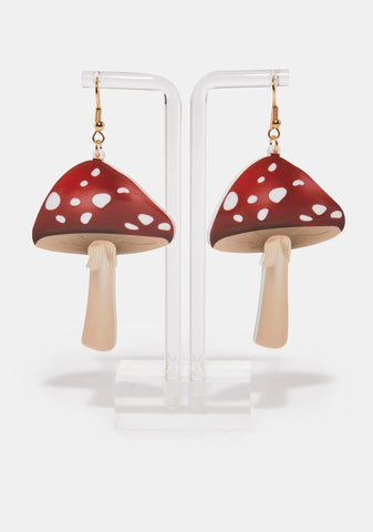In Toadstools We Trust Mushroom Earrings