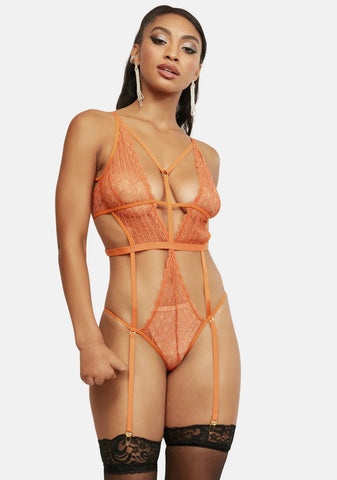 Everything You Want Lace Garter Teddy