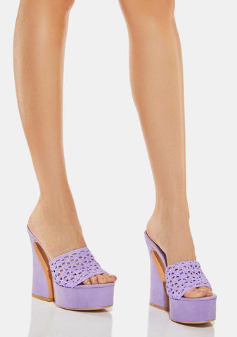 Lilac Hot Weekend Block Heels
