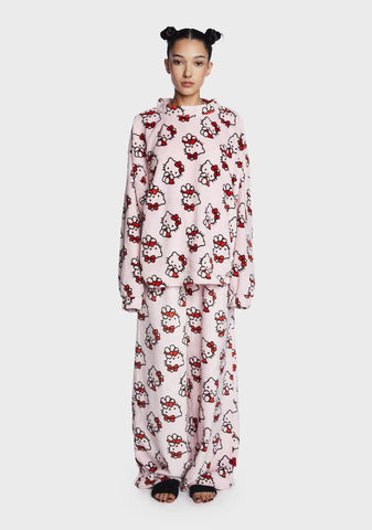 Hello Kitty Fuzzy Jumper And Trouser Set