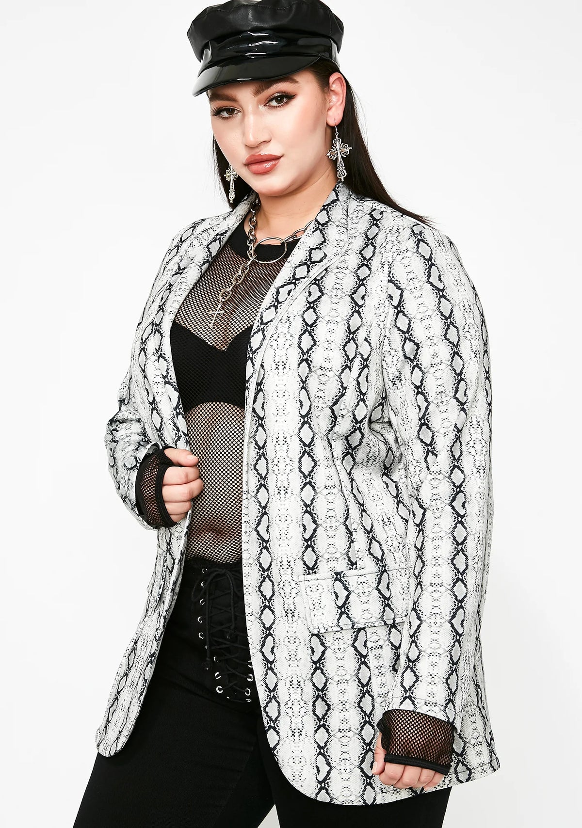 Miss Toxic Bite Snake Print Blazer
