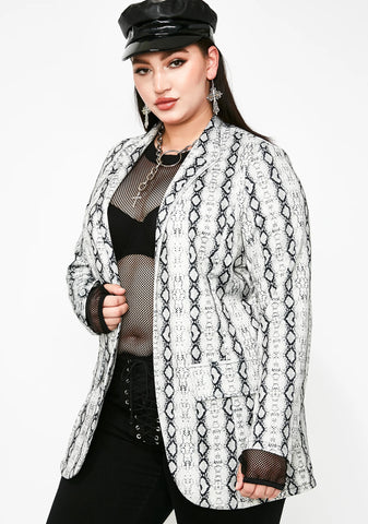 Miss Toxic Bite Snake Print Blazer