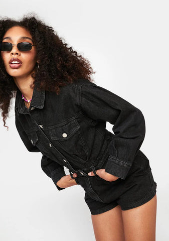 Rad Behavior Denim Romper