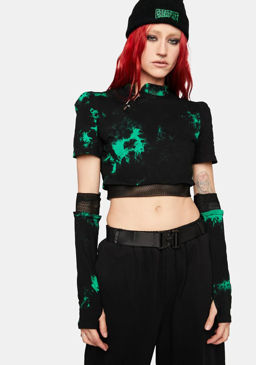 Dark Tie Dyed Two Wear Long Sleeve T-Shirt