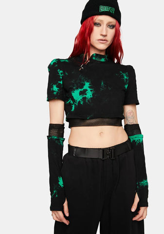 Dark Tie Dyed Two Wear Long Sleeve T-Shirt