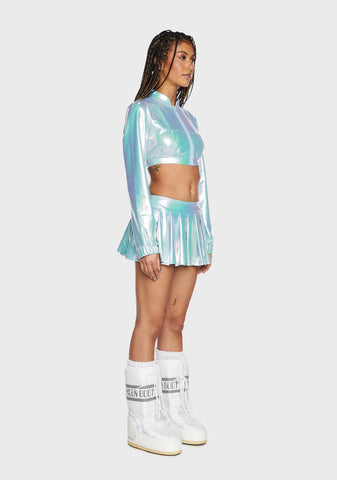 Aqua Just A Flirt Metallic Skort Set