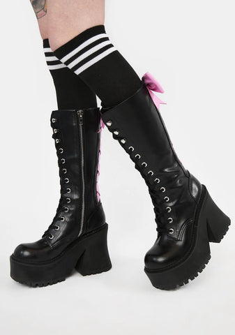 Bleak But Cute Knee High Boots