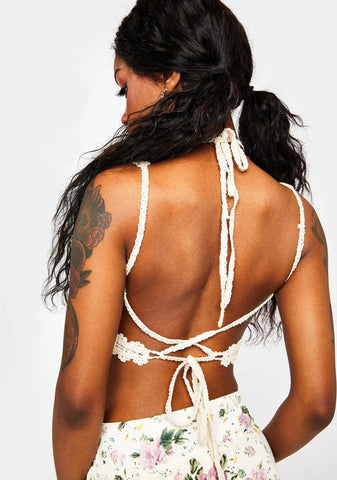 Butterfly Babe Crochet Halter Top