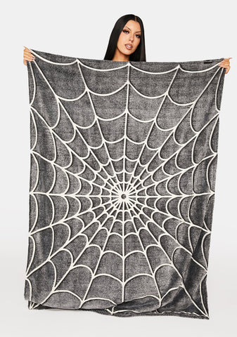 Spiderweb Glow In The Dark Blanket