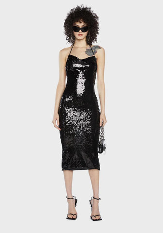 Speakeasy Romance Sequin Maxi Dress