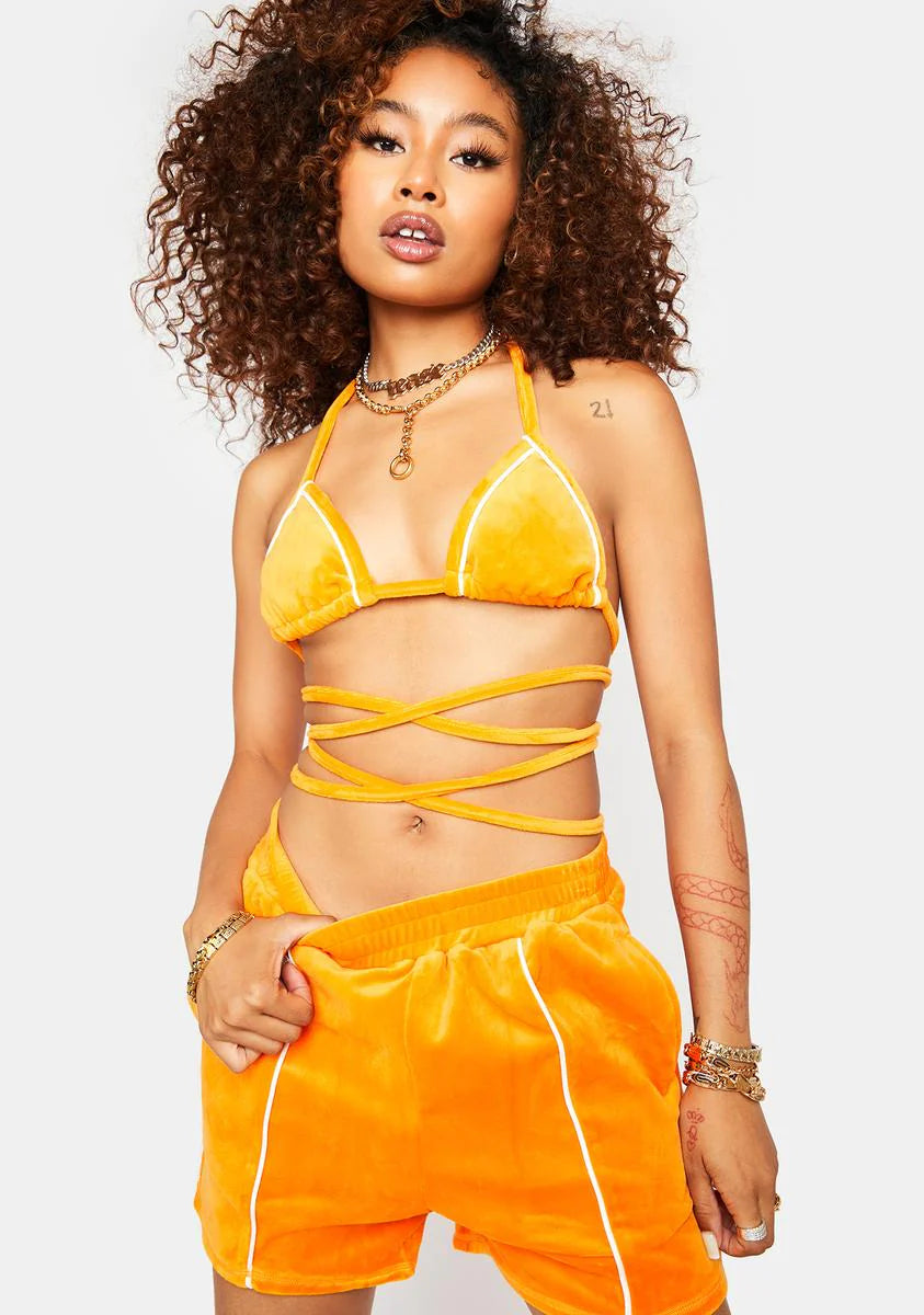 Ticks My Boxes Velour Shorts Set