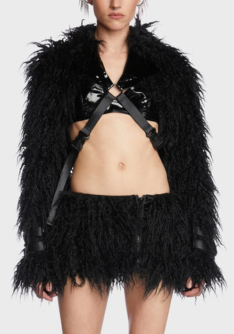 Unsightly Scenes Faux Fur Shrug