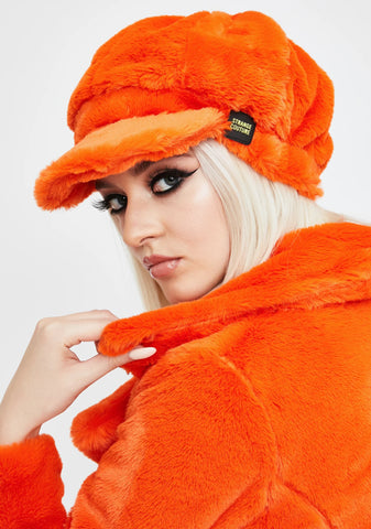 PurrPurr Faux Fur Paperboy Cap