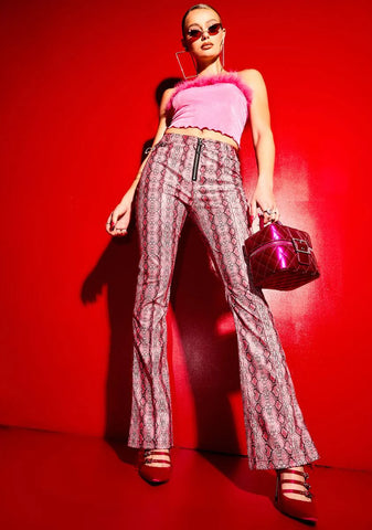 Now We're Jammin' Snake Print Cigarette Trousers