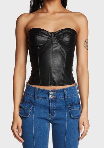 Aniyah Faux Leather Corset