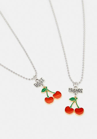 BFF 4 Ever Cherry Charm Necklace