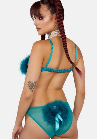 x Bettie Page Teal Powder Puff Brief