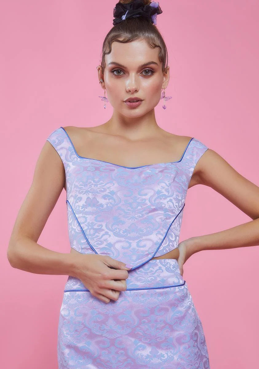 Stole The Show Jacquard Bustier Top