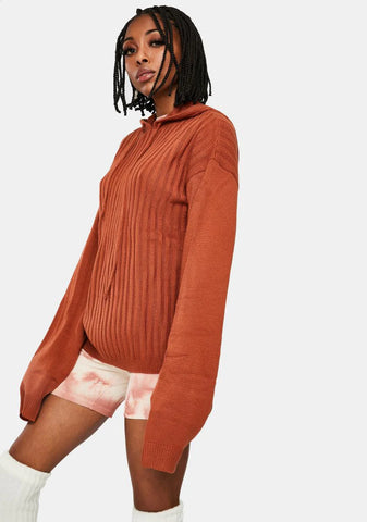 Rust Hendrix Knit Hoodie