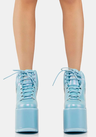 Pearl Blue Qozmo Platform Sneakers