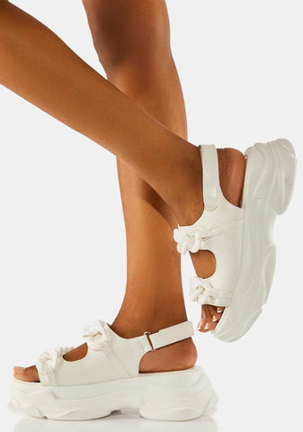 White Skyler Platform Sandals