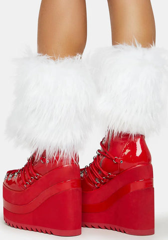 White Fur Boot Topper