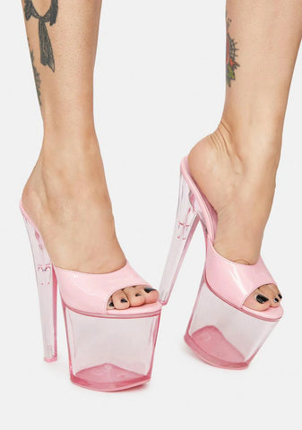 Pink Sasha Clear Platform Heels