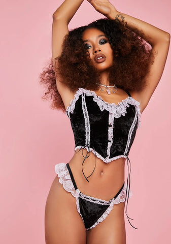 Your Heart's Desire Velvet Lingerie Set