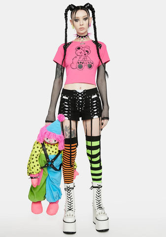 Never In Love Lace-Up Shorts