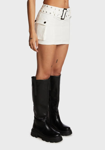 Roux Belted Mini Skirt