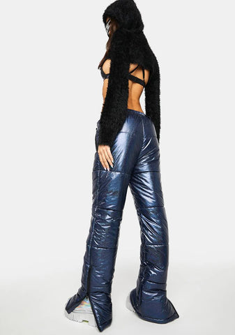 Navy Subzero Metallic Snow Pants