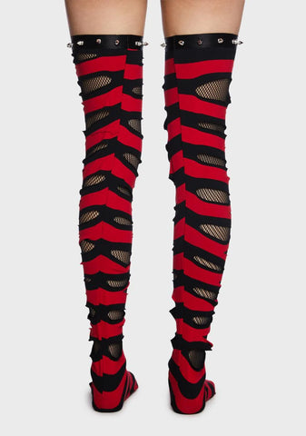 Danger Zone Thigh High Socks
