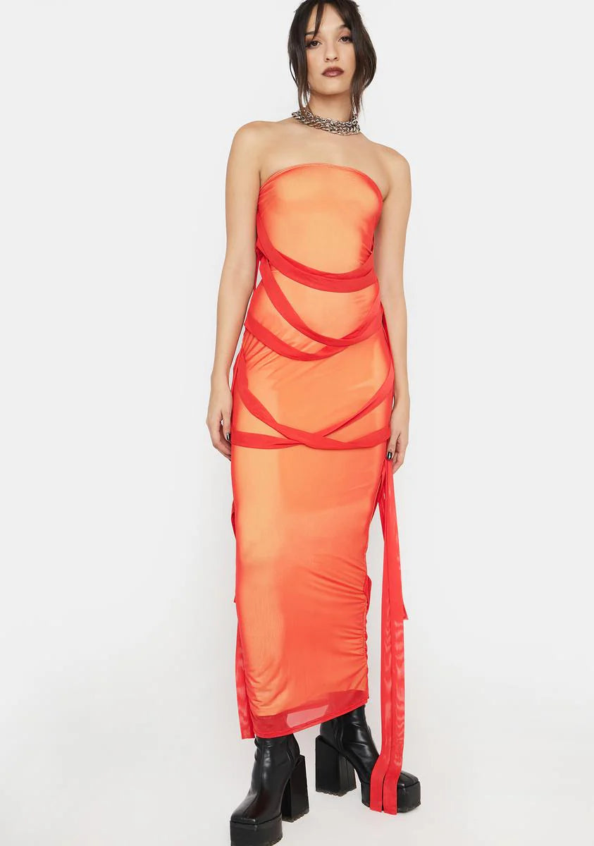 Work Of Art Strappy Maxi Dress