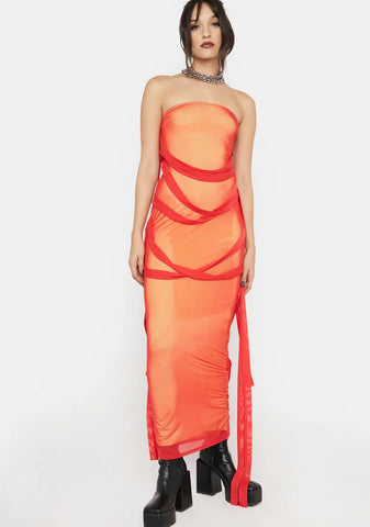 Work Of Art Strappy Maxi Dress