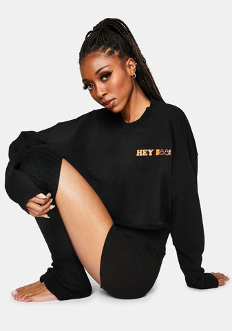 Hey Boo Cropped Crewneck Sweatshirt