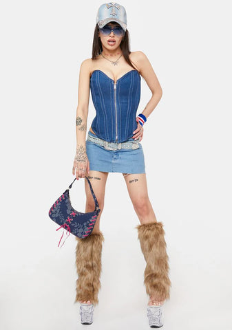 Cobalt Caught Off Guard Corset Top