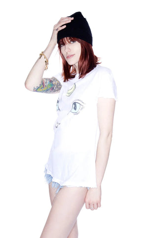 Cat and Moon Desert Crew - Black