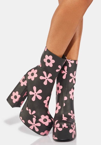 Empty Flowers Platform Boots
