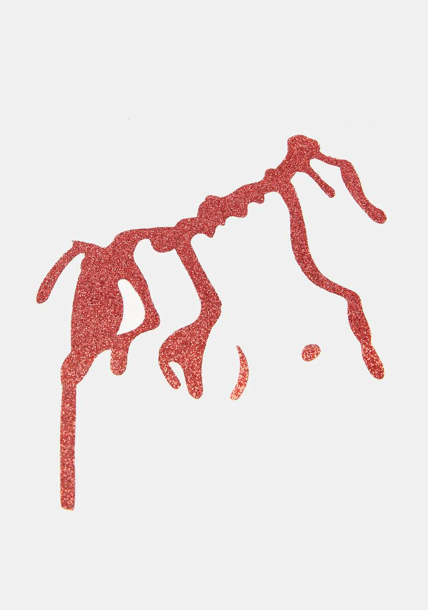 Cut Me Open Glitter Blood Sticker