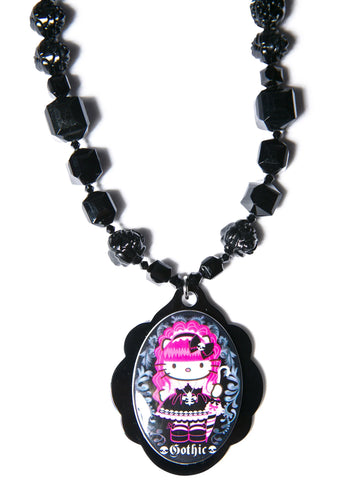 Adjustable Multibead Necklace With Cameo