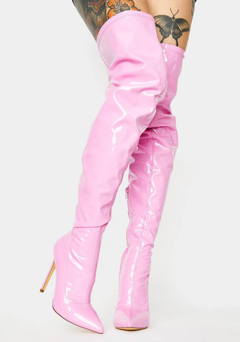 Baby Draw The Line Vinyl Boots