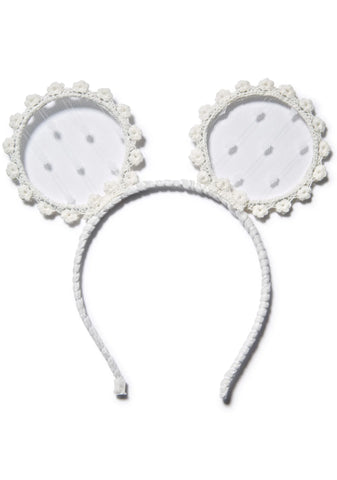 Babe-y Bear Headband - White